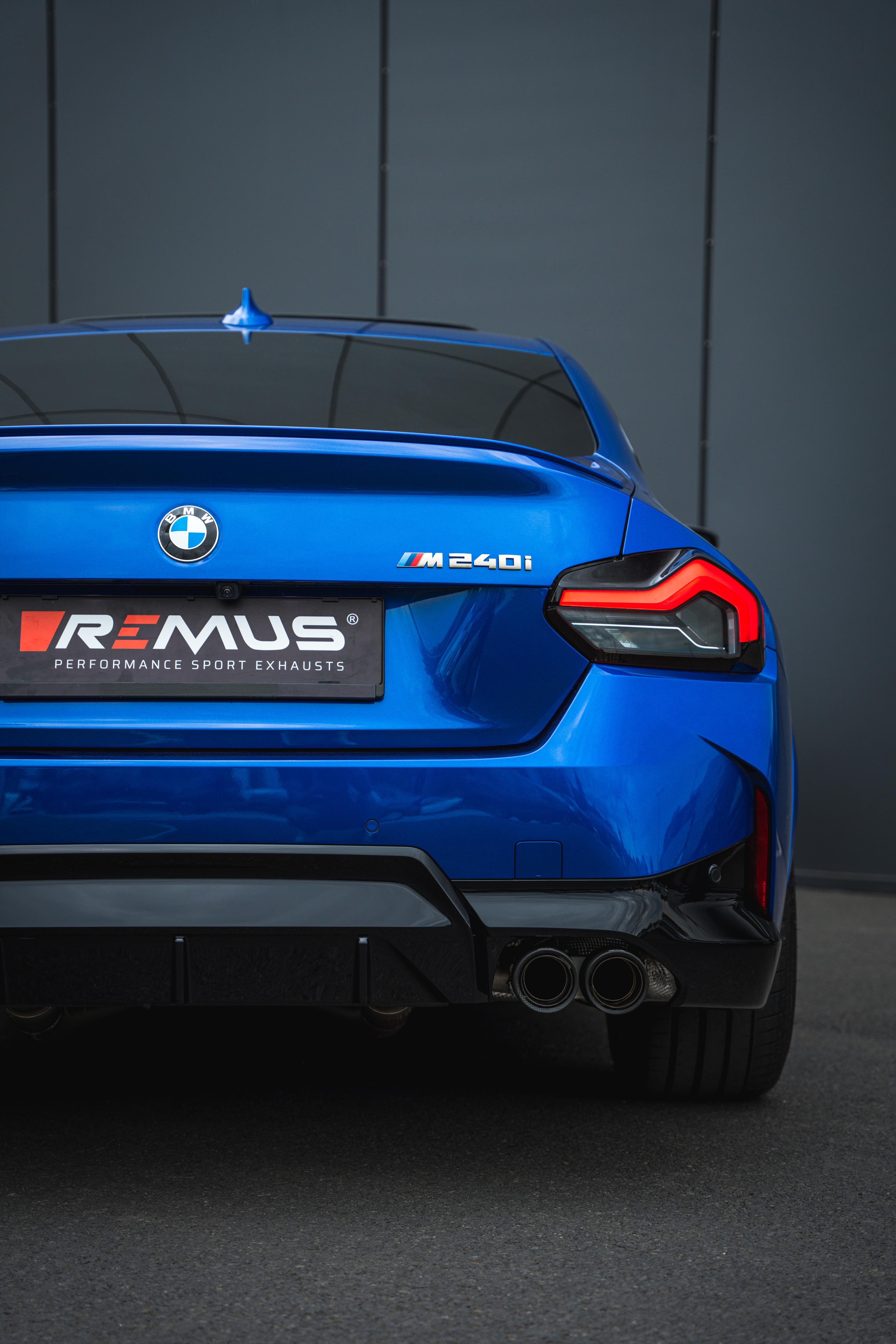 RACING Cat-back-system L/R quad: Sport exhaust centered for BMW M240i(x ...