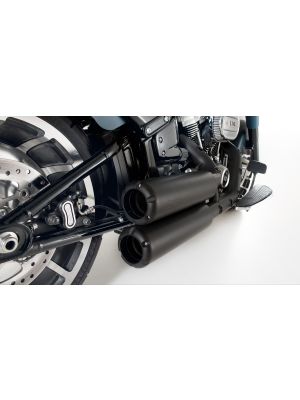 Complete system (2-2) with 2 x CUSTOM exhaust Ø 102 mm incl. cat. (selectable end caps), ASC, Stainless steel black, (EC-) approval
