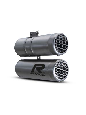 Slip-On REMUS Double MESH (sport silencer), stainless steel brushed, incl. ECE type approval