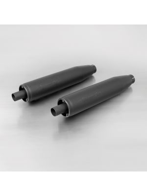 2x CUSTOM Exhaust muffler incl. cat., no end cap, stainless steel black, EC homologation