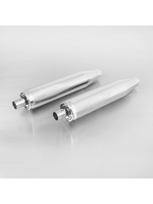 2 x CUSTOM Exhaust no cat., no end cap, chrome, EC homologation