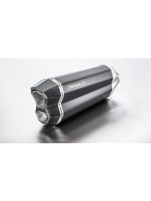 REMUS 8, RACING slip on sport exhaust system with removable sound insert incl. CARBON heat protecting shield for BMW R 1200 R/RS, stainless steel black, 65mm, without EC homologation