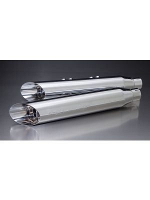 CUSTOM, Slash cut muffler incl. cat.top/bottom , chrome, EEC