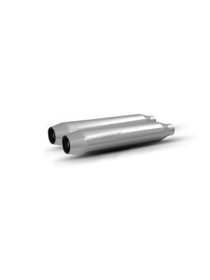 Slip On REMUS Tapered left & right with inlet unit incl. heat protecting shield, stainless steel chrom, incl. ECE type approval