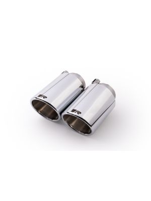 tail pipe set L/R each 1 tail pipe Ø 102 mm angled, chromed, with adjustable spherical clamp connection