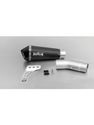 HYPERCONE, slip on, muffler with connecting tube incl. Euro 4 cat for DUCATI Monster 1200 R and Monster 1200 / 1200 S, stainless steel black, 65 mm, incl. EC homologation