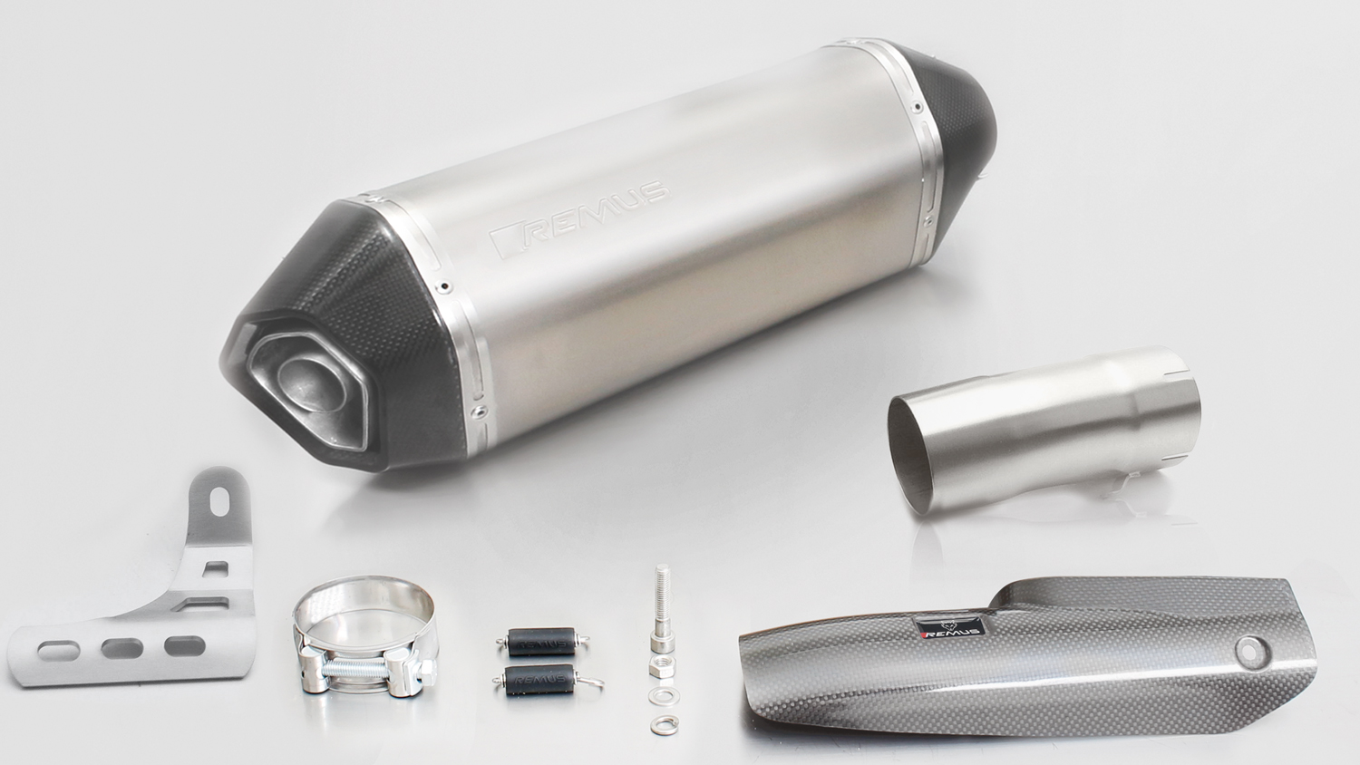 REMUS マフラー モトラッドR1250R、RS HEXACONE, slip on (muffler with connecting tube) incl. CARBON heat
